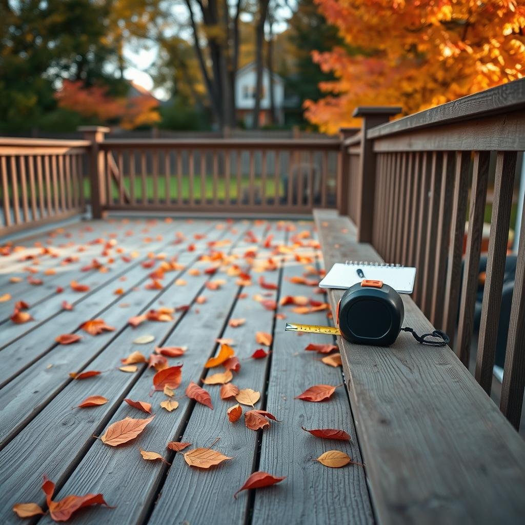 Fresh pressure-treated deck boards installed during spring repair in a south Charlotte backyard.