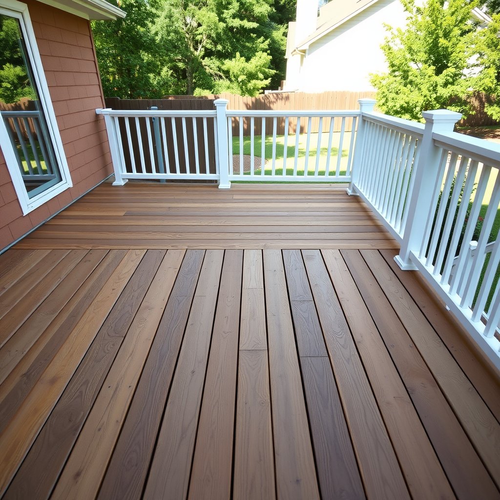 Marvin NC deck after board replacement and new stain