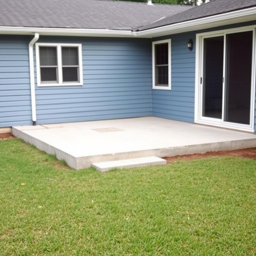 Aged pressure-treated deck before rebuild, sample project